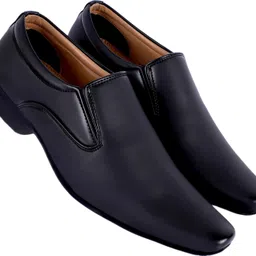 aaeshu Men's & Boy's Stylish & Comfortable Synthetic Leather Slip On Black Color Atractive busniess Shoe Uk_10 Slip On For Men image 3