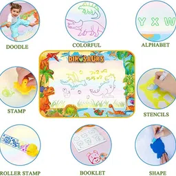 climberty Magic Water Doodle Mat 100x75cm Graffiti Drawing Mat for Kids Learning Floor Toy image 5
