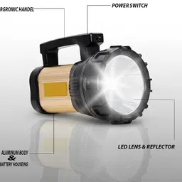 apexbeam High Power LED Torch with Long Range Focus and Quick Recharge System 10 hrs Torch Emergency Light image 4