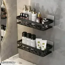 qxore Bathroom plastic Shelves No-Drill Corner Shelf Shower Storage Rack Plastic Wall Shelf-picture-38