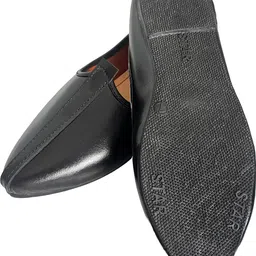 itachi ZIMZAAM Black Synthetic Leather Slip-On Shoes for Men Mojaris For Men image 2