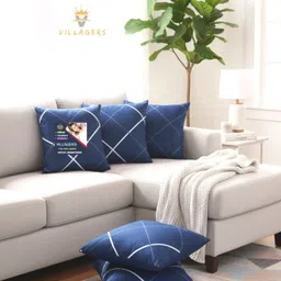 villagers Polyester Fibre Cushion Pack of 5 Abstract Premium Cushion Set | (16x16 inch)-picture-26