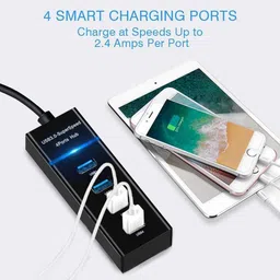 spincart 4 Port USB 3.0 Hub High Speed Data Transfer Charging Station For Laptop PC HUB- 303 USB Hub image 2