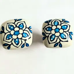 ally crafts Decorative Wine Bottle Stoppers with Floral Design Ceramic, Wooden Bottle Stopper image 2