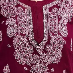 khhaannsshheraj Women Georgette Kurta Sharara Dupatta Set image 3