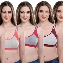 ethicalside Pack of 6 Women Sports Non Padded Bra-picture-14