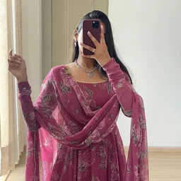 jakhifashion Georgette Stitched Anarkali Gown-picture-11