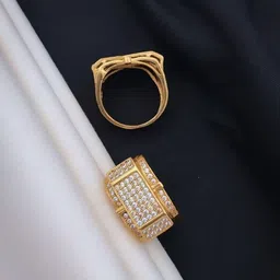 Brass, Copper Diamond Gold Plated Ring-image-63