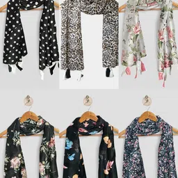 stole mate yours forever Printed Chiffon Women Multicolor Stole, Scarf-picture-10