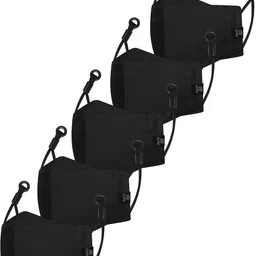 cenwell 5 Pc 3d Kids Cotton Black Face Mask 6 Layer Reusable for Boys Girls MASK FOR ALL KIDS Reusable, Washable Cloth Mask With Melt Blown Fabric Layer image 4