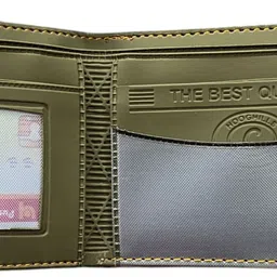 senior Men & Women Trendy Green Artificial Leather RFID Wallet image 3