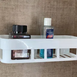 vrdh Self Adhesive Wall Hanging BATHROOM floating Shelf (pack of 2) 1.125 Plastic Wall Shelf image 2