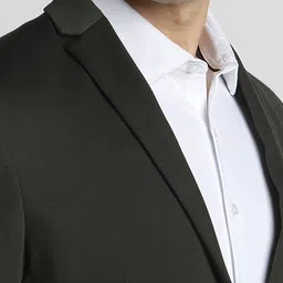 peter england Men Solid Single Breasted Formal Blazer image 4