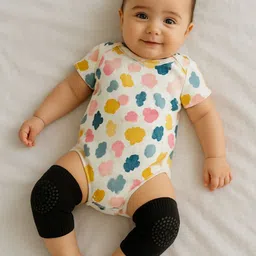 pink uv Pack of 2 Ultra Soft Baby Knee Pads for Crawling, Walking & Playing (Multicolor) Multicolor Baby Knee Pads image 5