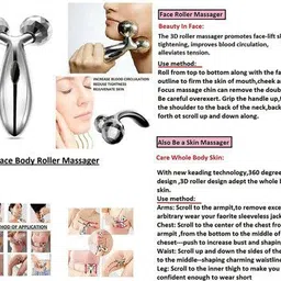 srs enterprises Beauty Face Roller Massager for Wrinkle Removal and Blood Circulation Boost image 2