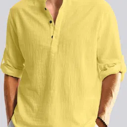 zartha Men Solid Cotton Blend Straight Kurta-picture-24