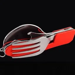Spoon Fork and Knife Opener Outdoor Camping Tableware Set Stainless Steel, Plastic Cutlery Set-image-5