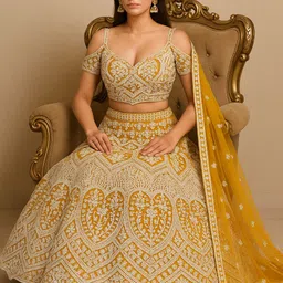 trivora Solid Semi Stitched Lehenga Choli image 4