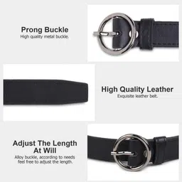 provogue Women Party, Evening, Formal, Casual Black Artificial Leather Belt image 4