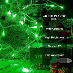 fizzytech 60 LEDs 20 m Green Steady String Rice Lights image 4