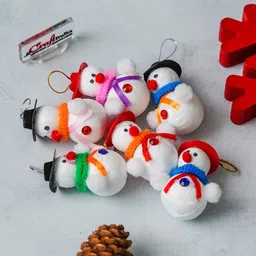 ecraftindia Merry Christmas Snowman Hanging Ornaments Hanging Candy Cane Pack of 6-picture-12