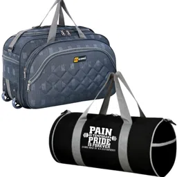 k.s enterprises 40 L Gym Duffel Bag - Combo Of 2 Pcs Duffel Bag And Gym Bag With Large Capacity Spots Bag - Grey image 1