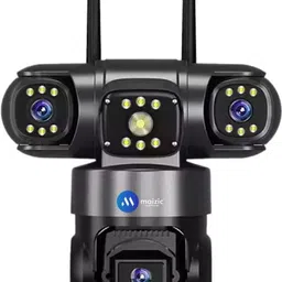Maizic Smarthome Batman Black 3in1 WiFi CCTV (5MP+5MP+5MP) Full HD 3 Lens/3 Screen View Home Security Camera-image-26