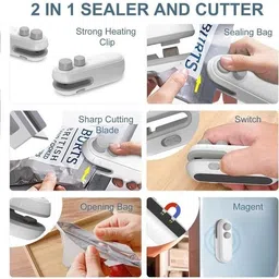 harmony world Portable Mini Sealing Machine with Cutter & Magnet, USB-C Rechargeable Hand Held Heat Sealer image 3