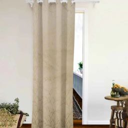 the conversion Cream Velvet Abstract 7ft Room Darkening Eyelet Door Curtain (1 Pc)-picture-36