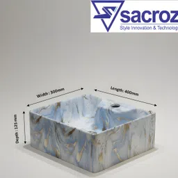 sacroz Ceramic Rectangular Countertop Wash Basin with Single Tap Hole MS-920 Table Top Basin image 4