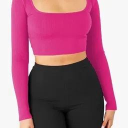trendyaura Casual Regular Sleeves Solid Women Pink Top-picture-25