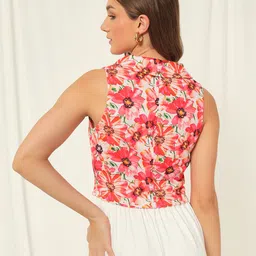 tandul Floral Print Women Waistcoat image 5