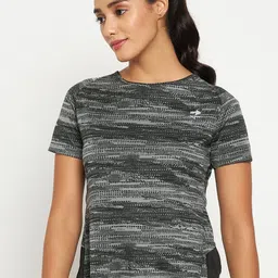 tvastra Women Solid Round Neck Polyester Grey T-Shirt image 3