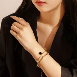 myki Stainless Steel Gold-plated Charm Bracelet image 2