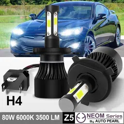 auto pearl 4-Side H4 LED Bulb for Car 80W-12V 3500LM 6000K wide ultra bright light_A34 Headlight Car LED for Mahindra (12 V, 80 W) image 2