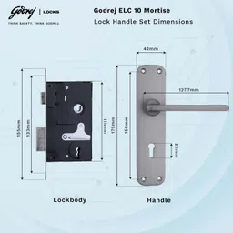godrej locks Steel Matte Handlesets image 3