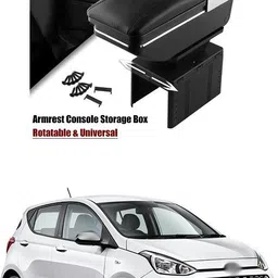prtek Universal Car Armrest Console Storage Box Rotatable Black Leather Center Box A80 Car Armrest-picture-12
