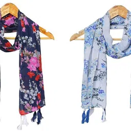 mss fashion Printed Chiffon Women Multicolor Stole, Scarf, Fancy Scarf-picture-23