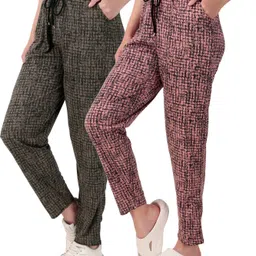 gaa Pack of 2 Women Printed Multicolor Track Pants-picture-10
