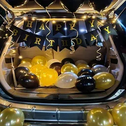 foogaa "Black & Gold Birthday Decor - Balloons, HBD Banner, White Balloons - 33 Items"-picture-25