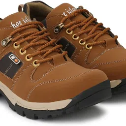 shoe island Brown Leather Rough Military Ankle Length Hiking Trekking Casual Boots For Men Boots For Men-picture-11
