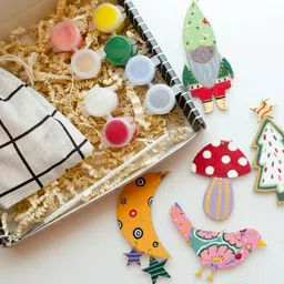haoser Pack of 5 DIY Christmas Ornament Painting Kit Wooden Cut-outs-picture-29