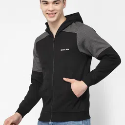 kalt Men Full Sleeve Color Block Hooded Sweatshirt image 3