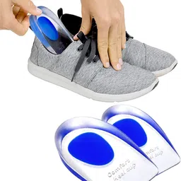 synodic 1 Pair Blue Foot Care Gel Silicone Shock Cushion Orthotic Insole Plantar Heel Support image 2