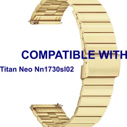 ACM WSM20H22GL4064 Watch Strap Adjustable Steel Belt 22mm for Titan Neo Nn1730sl02 Champagne Gold Smart Band Strap-image-75