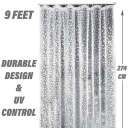 homestic by kuber industries 270 cm (9 ft) PVC Semi Transparent Shower Curtain Single Curtain image 2