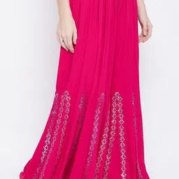 city fashion Women Regular Fit Pink Viscose Rayon Trousers image 3