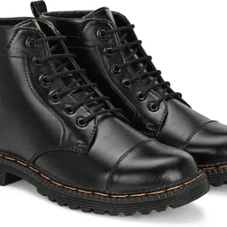 leo's fitness shoes Leo Men's Casual Vegan Leather Boots for Casual Purpose Boots For Men image 3