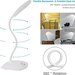 kanha empire Powerful Rechargeable Emergency Table Desk Lamp Reading light Led Foldable K265 Study Lamp image 2