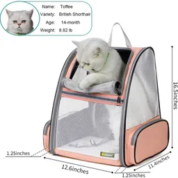 yywop 4u Waterproof and easy-to-clean material GREY Backpack Pet Carrier image 4